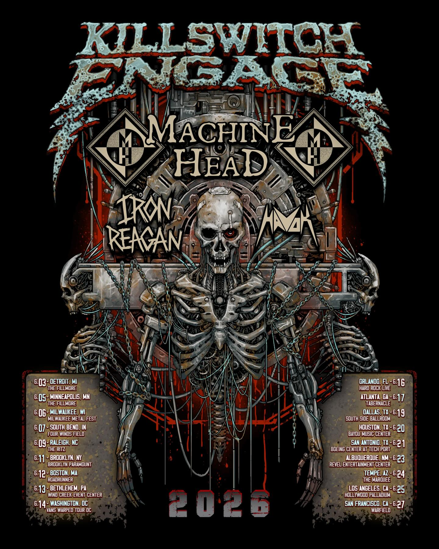 Killswitch Engage Tour Poster 2026